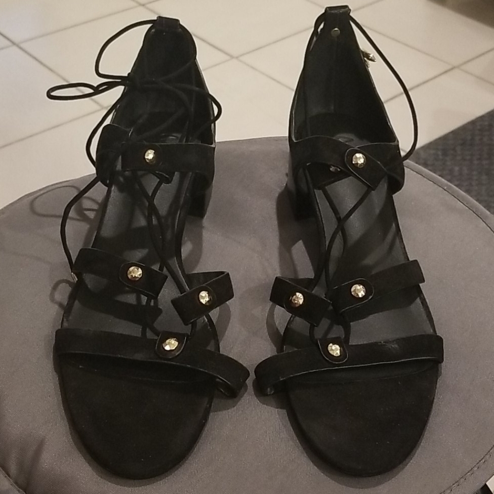 💕JOIE💕 Lace-Up Suede Studded Block Heel Sandals